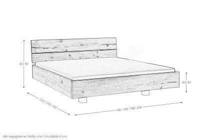New York von Nature Living - Holz-Bett mit natürlichen Rissen