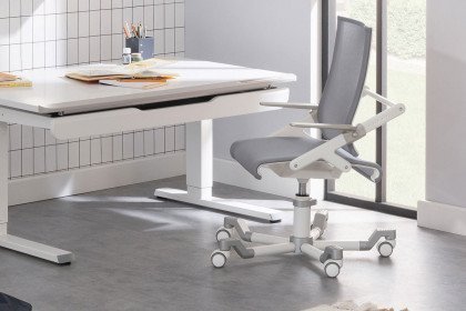 Teenio 120 von Paidi - höhenverstellbarer Schreibtisch weiß - grau