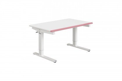 Teenio 120 von Paidi - weißer Schreibtisch mit rosé-farbener Absetzung