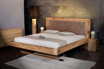 Das Neue Schweizer Bett von Sprenger - Massivholzbett Sumpfeiche - taupe
