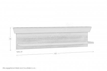 Kalikst von Forte - Wandregal in Waterford Oak ca. 143 cm breit