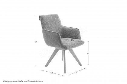 KOINOR Dining System - Stuhl 1250 mit Massivholzgestell in Wildeiche