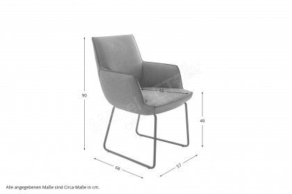 KOINOR Dining System - Stuhl 1250 mit schwarzem Kufengestell