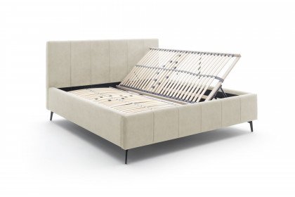 Lizzano von Meise Möbel - Polsterbett beige mit Bettkasten
