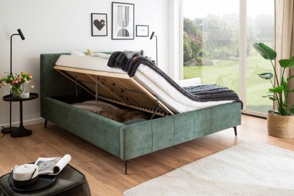 Lizzano von Meise Möbel - Polsterbett grün mit Bettkasten