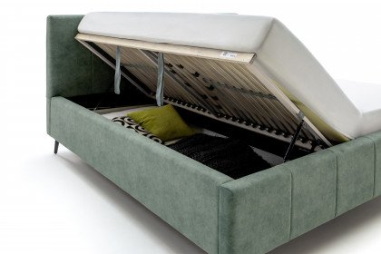 Lizzano von Meise Möbel - Polsterbett grün mit Bettkasten