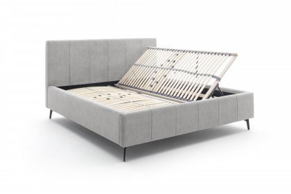 Lizzano von Meise Möbel - Polsterbett hellgrau mit Bettkasten