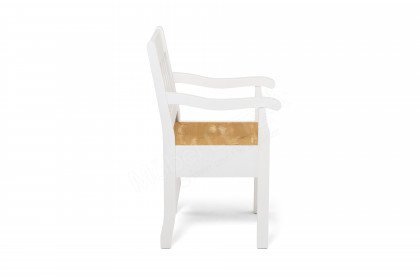 Boston von Jumek - Armlehnstuhl in Weiß/ laugenfarbig