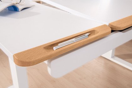 Teenio 130 GT von Paidi - Schreibtisch mit geteilter Platte weiß - grau
