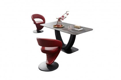 Kingsman K+W Formidable Home Collection - Essgruppe mit Tisch & zwei Drehsesseln in Rot