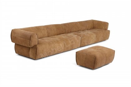 Vivo von ES Brand - Big-Sofa mit Hocker camel