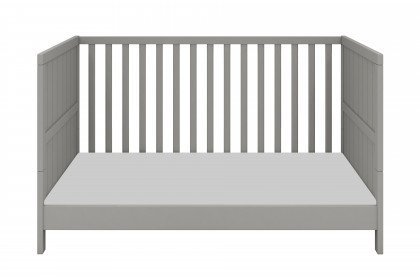 Luna-LE22 von FLEXA - Kinderbett im Landhaus-Stil grau mit Rillenprofil