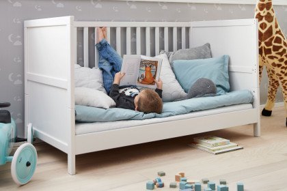 Luna-LE22 von FLEXA - Kinderbett weiß mit Liegefläche 70x140 cm