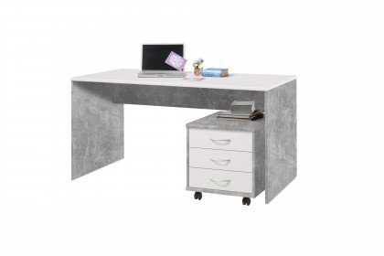 Optimus von BEGA Consult - Schreibtisch rechteckig Beton - weiß