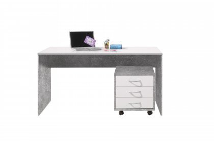 Optimus von BEGA Consult - Schreibtisch rechteckig Beton - weiß