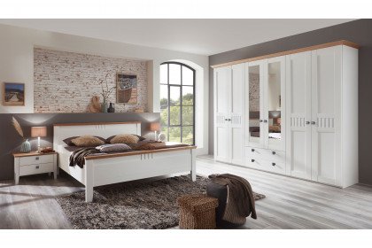 Basella von MONDO - Schlafzimmer weiß-Wildeiche Landhaus modern