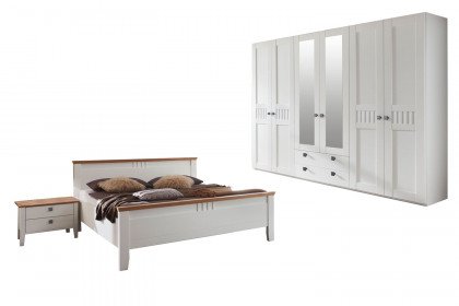 Basella von MONDO - Schlafzimmer weiß-Wildeiche Landhaus modern
