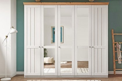 Basel von LIV'IN - 5-türiger Schlafzimmerschrank im Landhausstil mit Spiegel