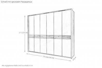 CD Studioline von Disselkamp - Drehtürenschrank Kernbuche - Riffholz - weiß