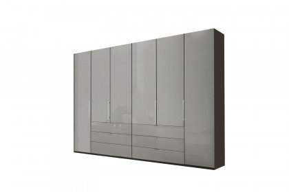 Loft von Wiemann - Kleiderschrank mit Schubladen Glasfront grau