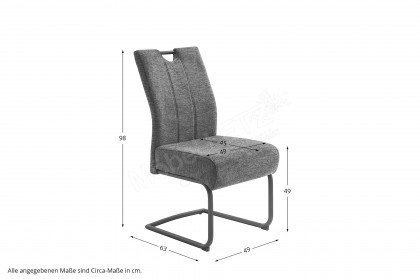 Amery von MCA - Stuhl mit schwarzem Schwinggestell