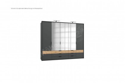 Gibraltar von Wimex - Kleiderschrank in Graphit/ Artisan-Eiche mit 3 Spiegeln