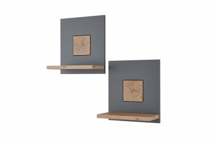 Houton von IDEAL Möbel -  Wandboard 2er Set grau/ Eiche Artisan