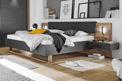 Rivoli von LIV'IN - Schlafzimmer-Set mit Beleuchtung grau - Eiche