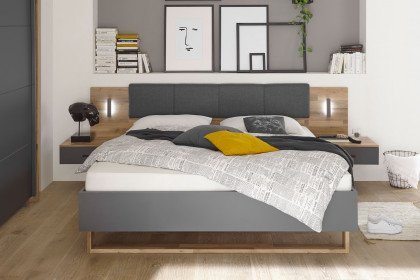 Rivoli von LIV'IN - Schlafzimmer-Set mit Beleuchtung grau - Eiche