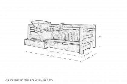 Einzelbett von Infanskids - Schubkastenbett aus Massivholz