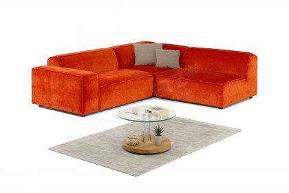 Boras von Easy Sofa - Polstersofa rechts rot-orange