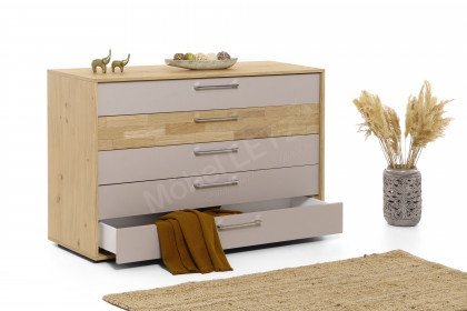 Capena von Casada - Schubkastenkommode Balkeneiche - taupe
