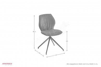 Stuhl 833 von ANREI - Drehstuhl mit schwarz mattem Metallgestell