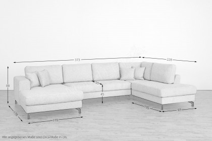 Alicante von Matex - Wohnlandschaft rechts silber