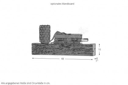 Runa von Hartmann - Wandboard massives Eichenholz mit Rinde