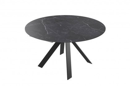 Austin-dining von Akante - Tisch Keramik Marquina Marmoroptik/ Stahl schwarz