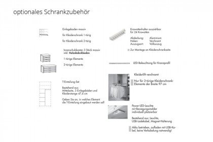 Mira von Thielemeyer - Schrank ca. 250 cm breit Esche - Glas weiß