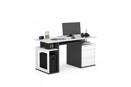 Uni Dark von Meblik - Schreibtisch mit Computer-Arbeitsplatz