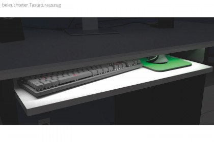 Uni Dark von Meblik - Schreibtisch mit Computer-Arbeitsplatz