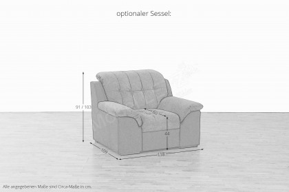 Antalia von Matex - Polstersofa links dunkelgrau-anthrazit
