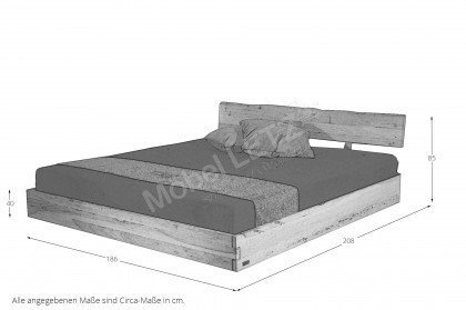 Slim von Sprenger Möbel - Doppelbett aus Holz Sumpfeiche weiß geölt