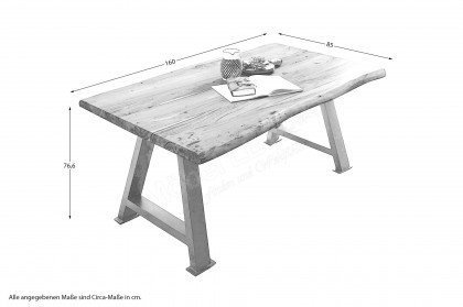 Tops & Tables von SIT Möbel - Esstisch mit antikbraunem A-Gestell