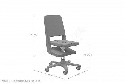 S9 von moll - Schreibtischstuhl indigoblau mit hellblauem Sitz