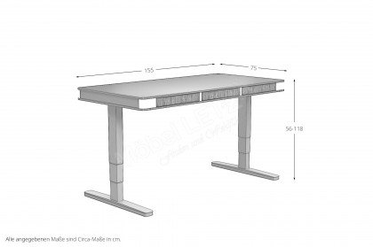T6 von moll - höhenverstellbarer Schreibtisch in Weiß