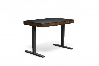 T8 M von moll - Schreibtisch schwarz mit Nussbaum-Blenden