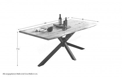 Tops & Tables von SIT Möbel - Esstisch mit antikbraunem Spinnengestell