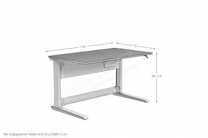 T1 von moll - höhenverstellbarer Schreibtisch in Softweiß