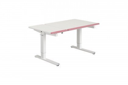 Teenio 130 GT von Paidi - höhenverstellbarer Schreibtisch weiß - rosa