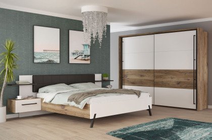 Forte Kya Schlafzimmerschrank weiß - Eiche | Möbel Letz - Ihr Online-Shop