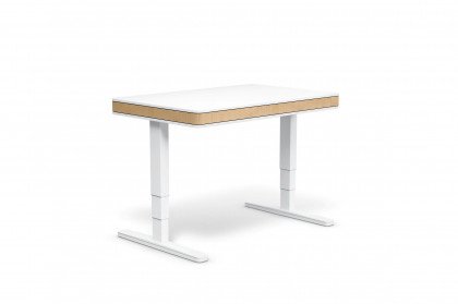 T8 M von moll - Home-Office-Tisch weiß mit Blenden in Eiche